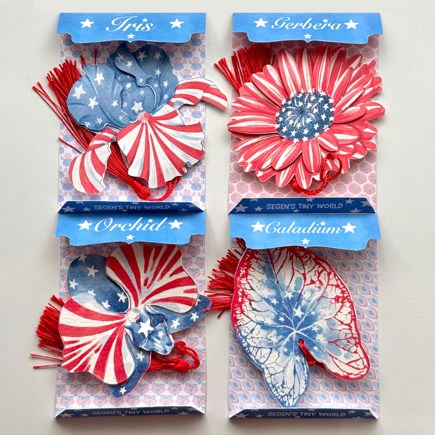 American Flag Orchid Flower Bookmark