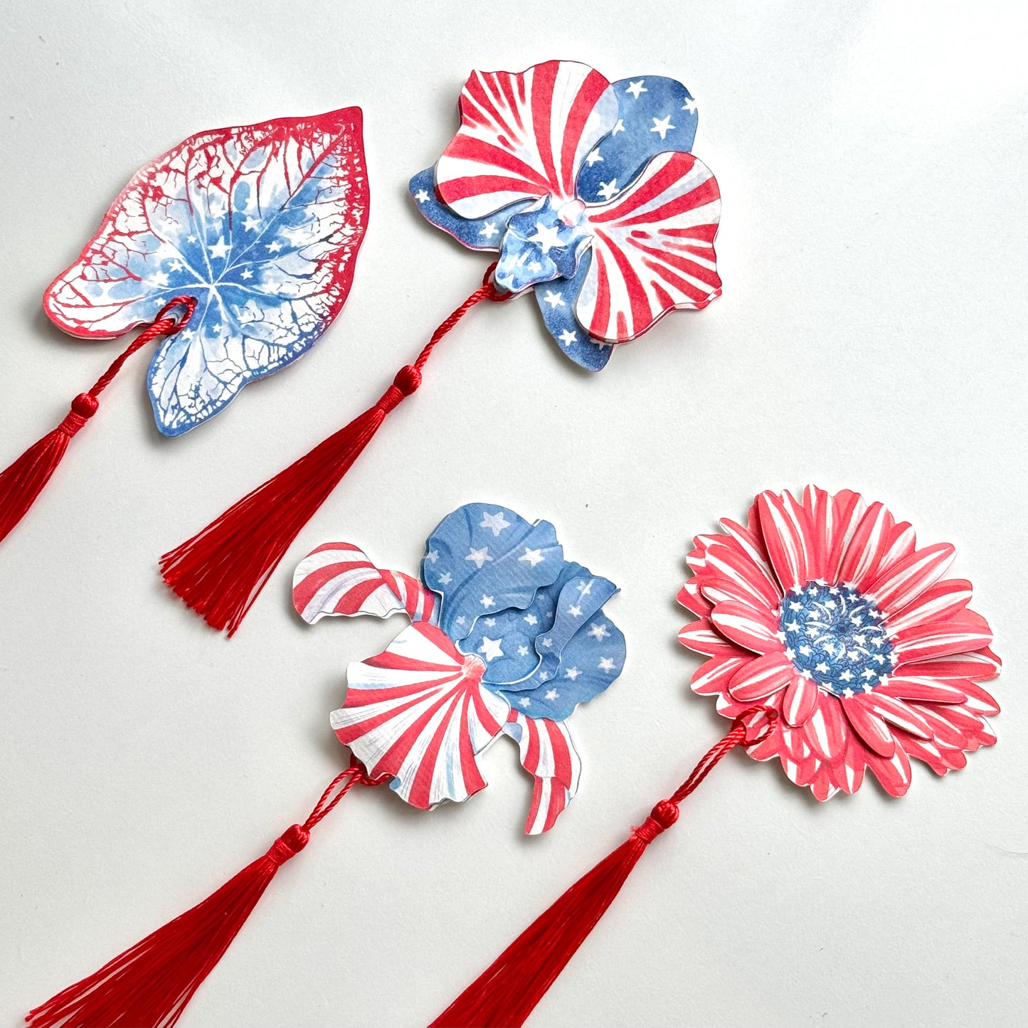 American Flag Orchid Flower Bookmark