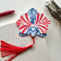 American Flag Orchid Flower Bookmark
