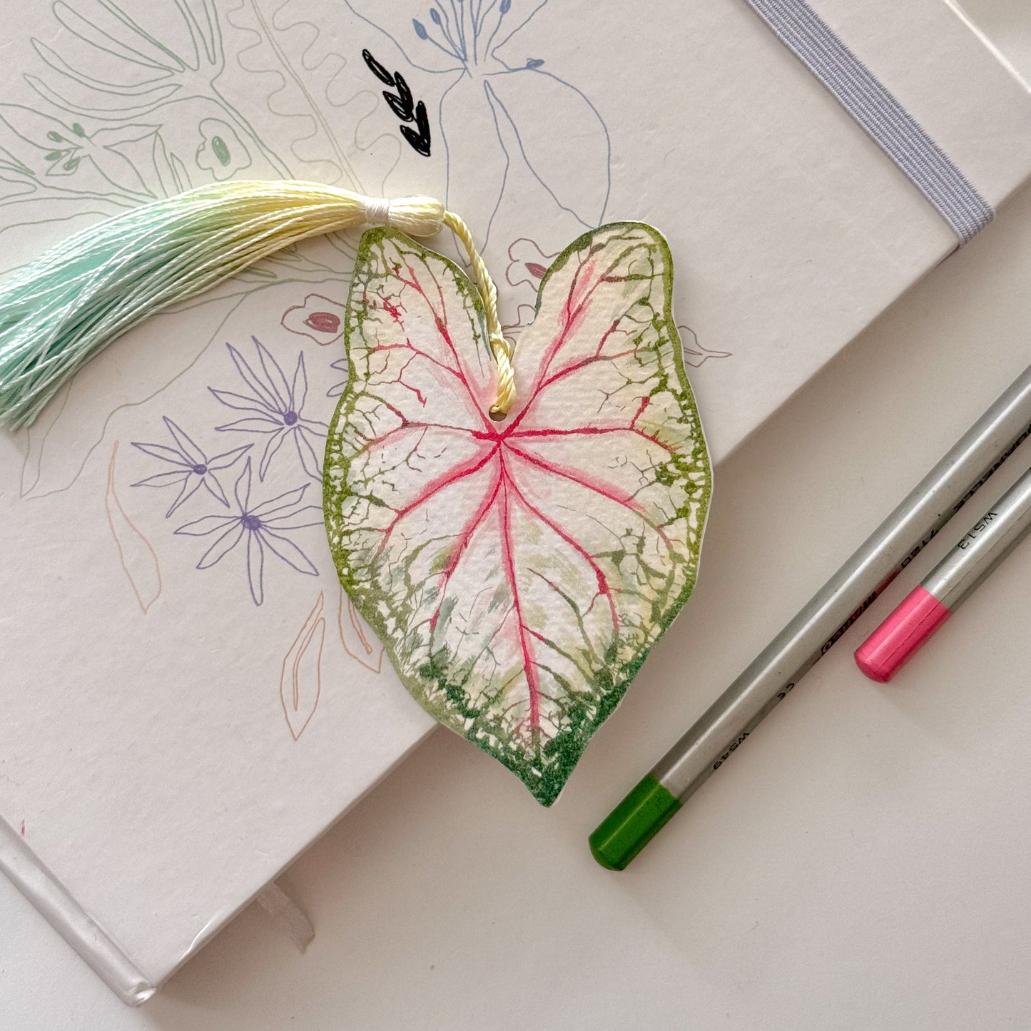 Caladium Leaf Bookmark No.04