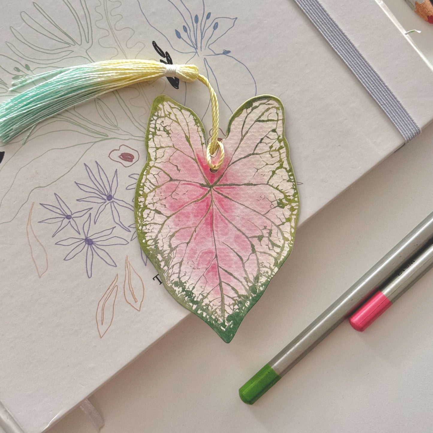 Caladium Leaf Bookmark No.06