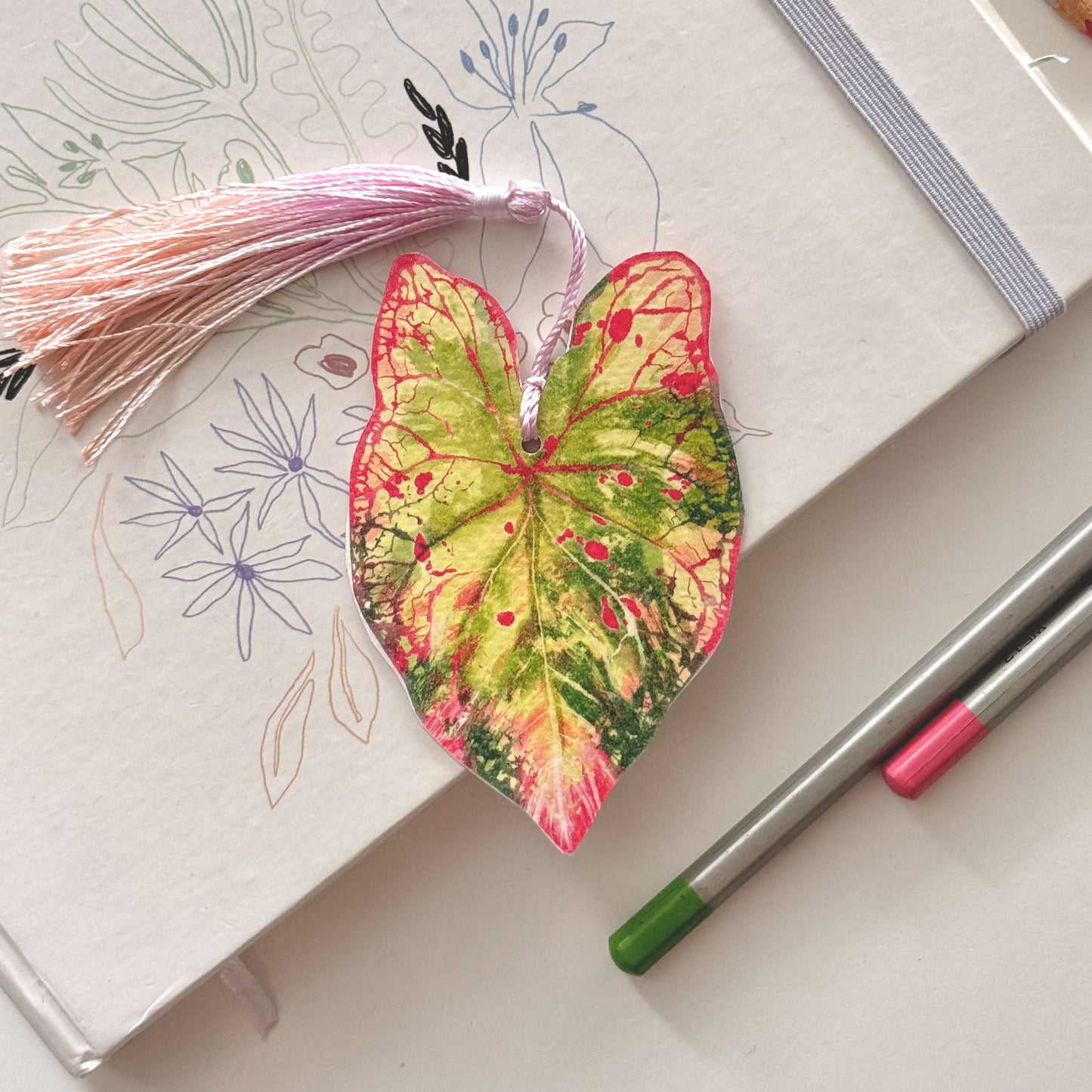 Caladium Leaf Bookmark No.07
