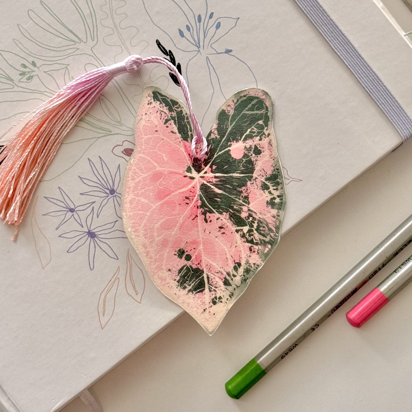 Caladium Leaf Bookmark No.08