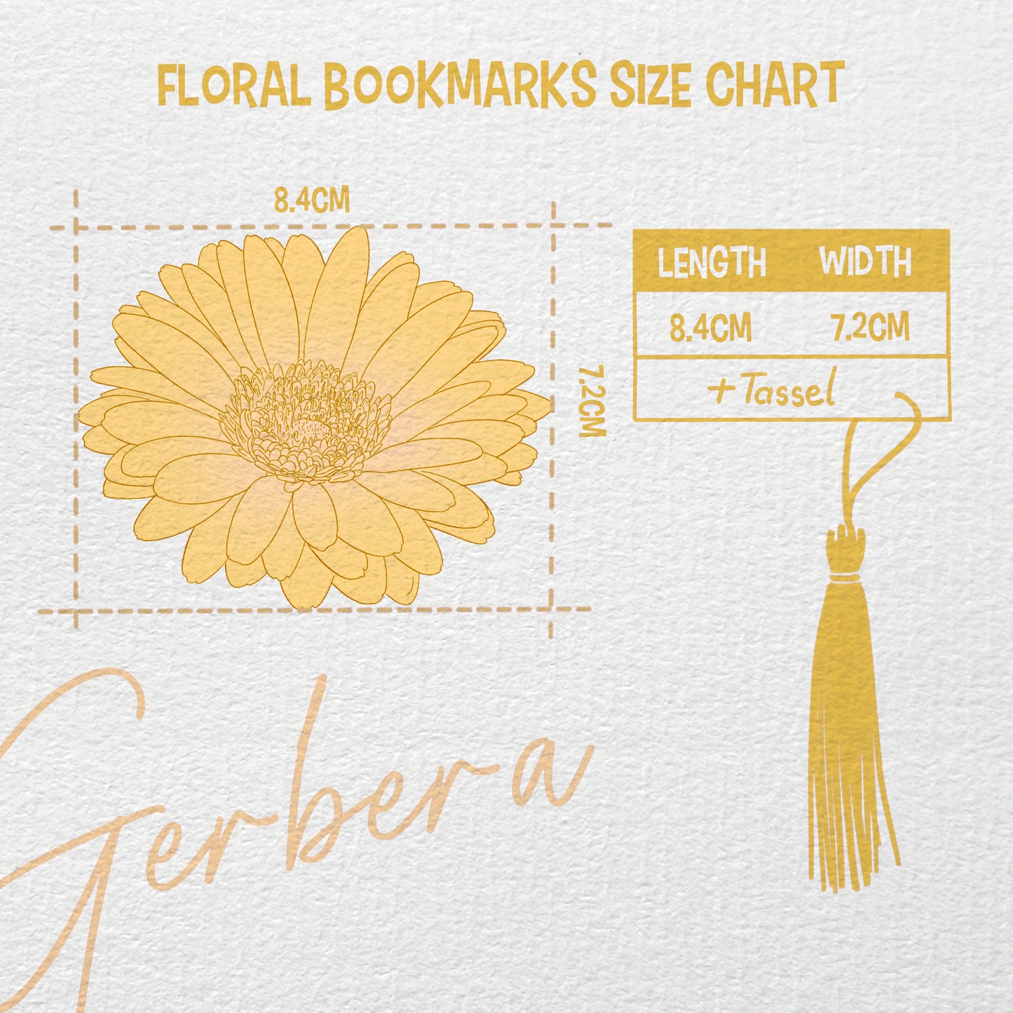 Gerbera Flower Bookmark No.02