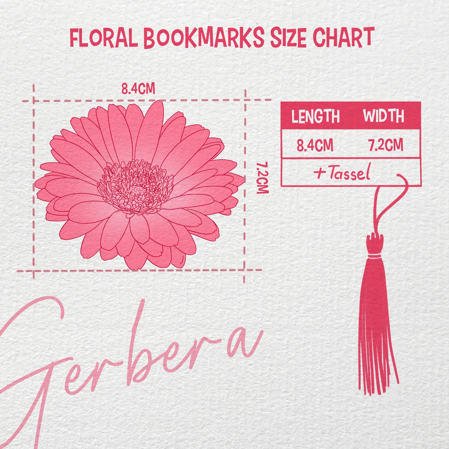 Gerbera Flower Bookmark No.05