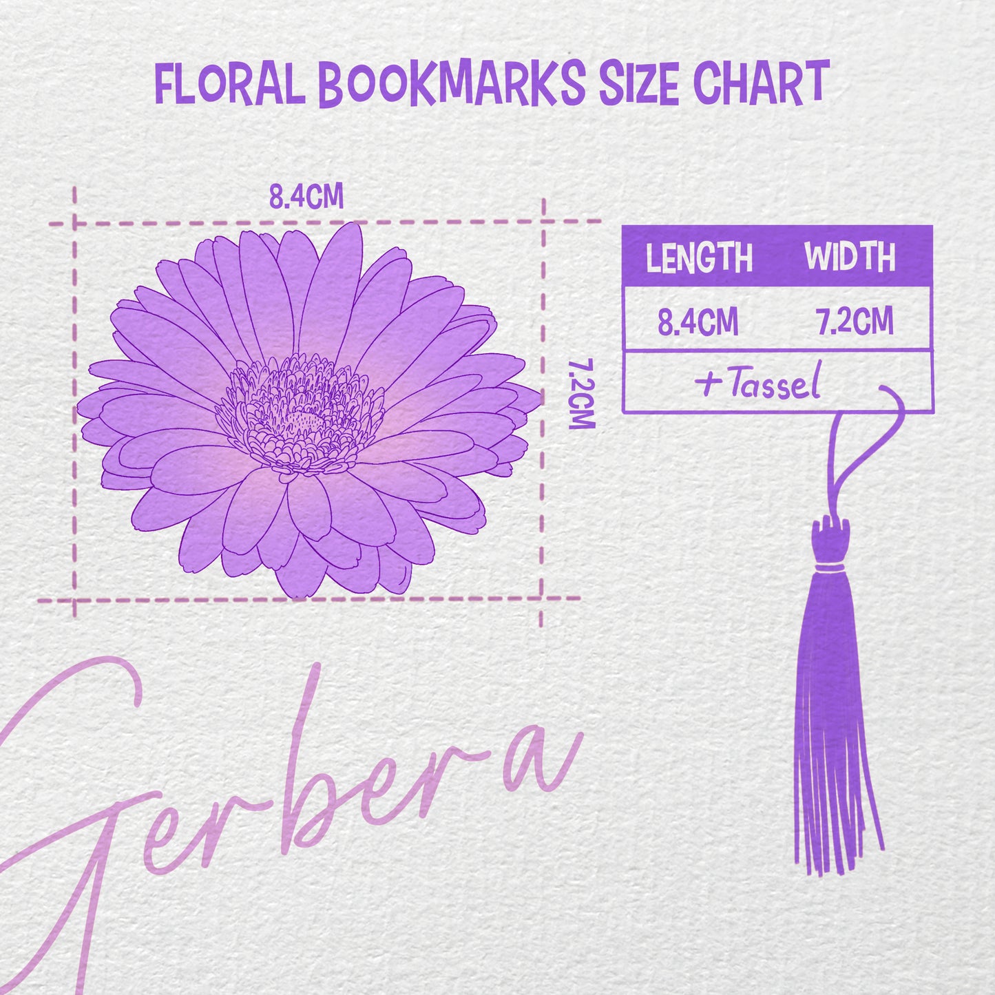 Gerbera Flower Bookmark No.06