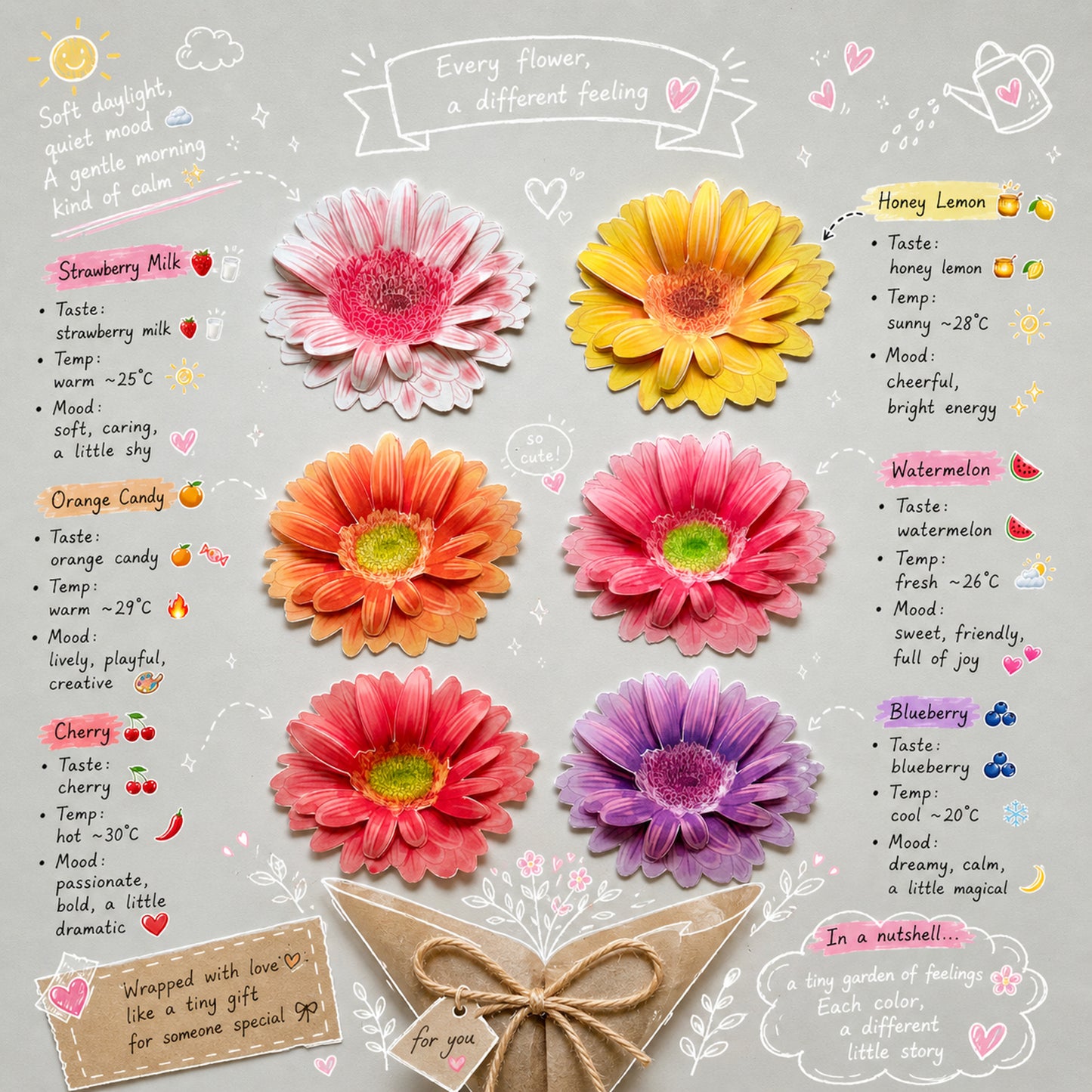 Gerbera Flower Bookmark No.06