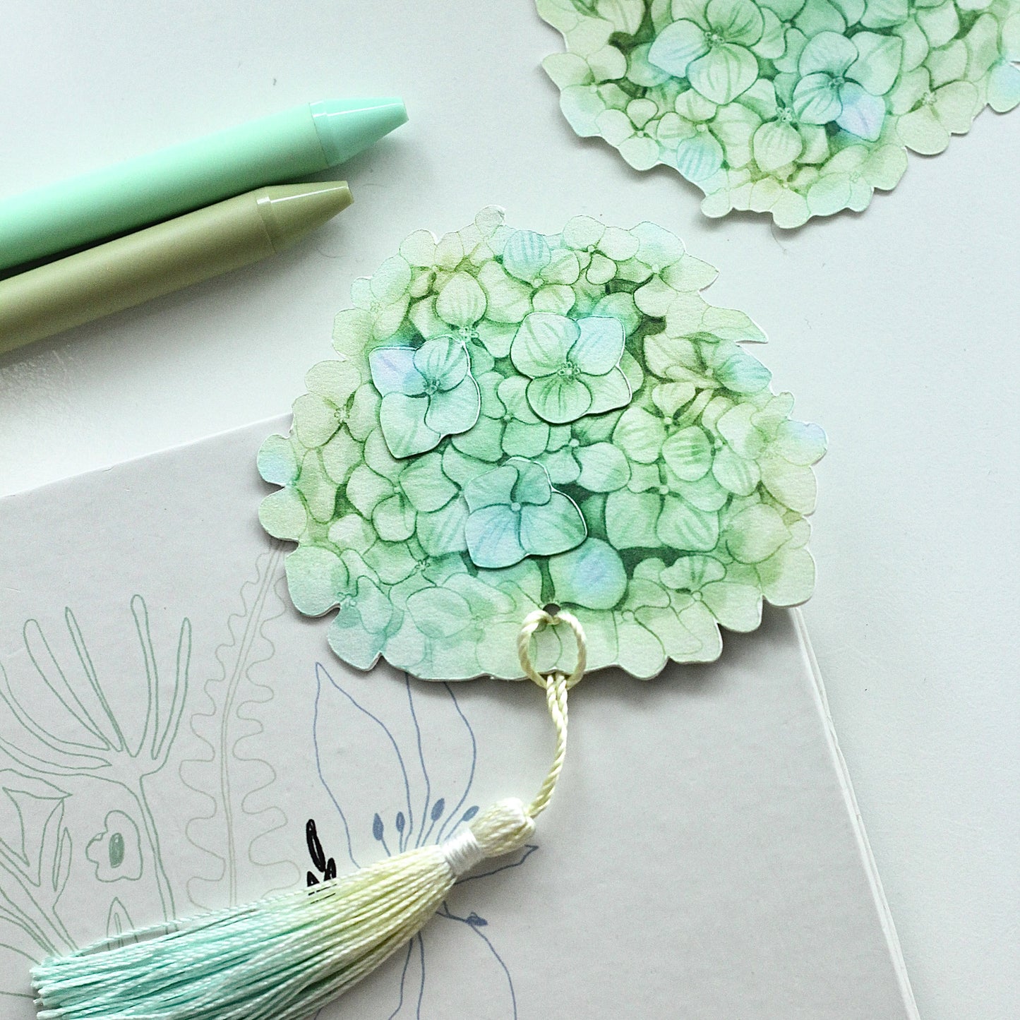 Hydrangea Flower Bookmark No.01