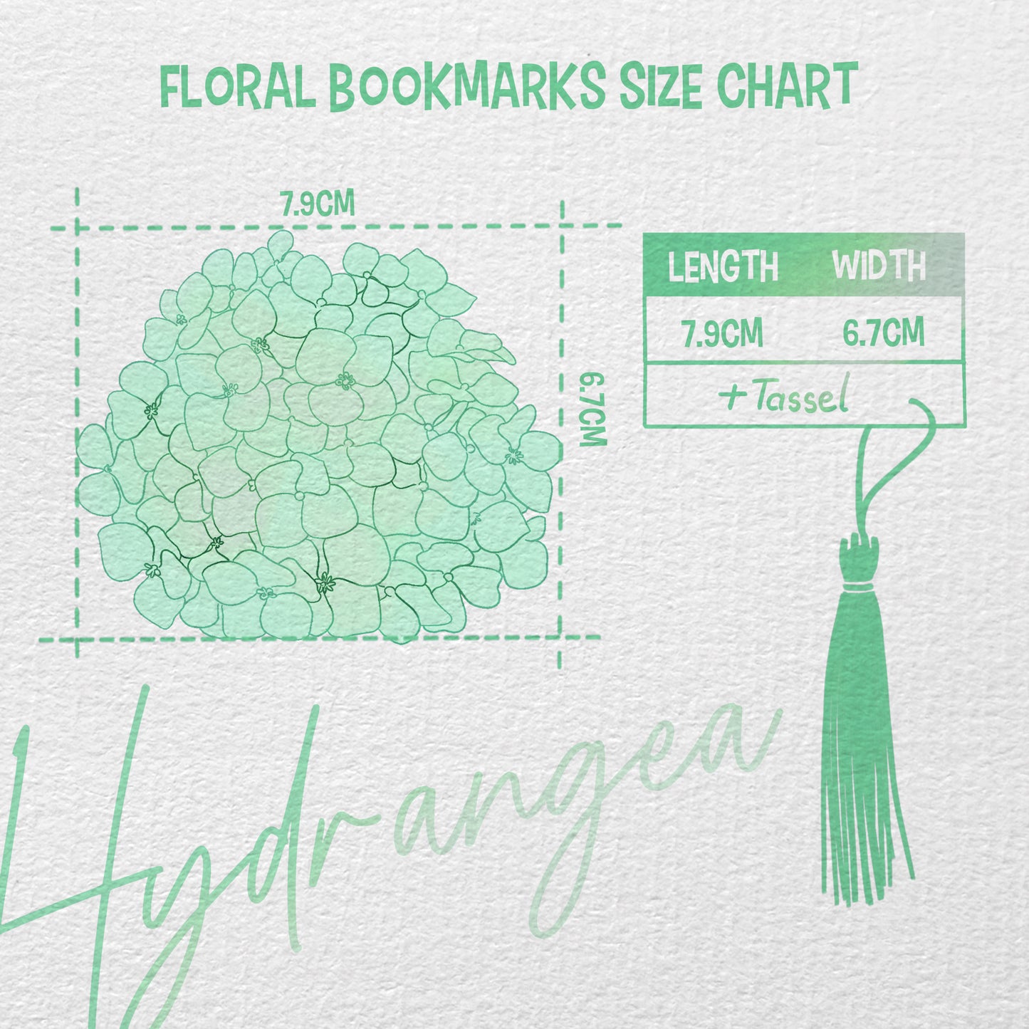 Hydrangea Flower Bookmark No.01