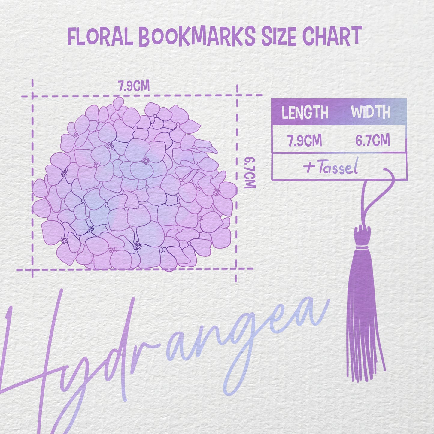 Hydrangea Flower Bookmark No.02