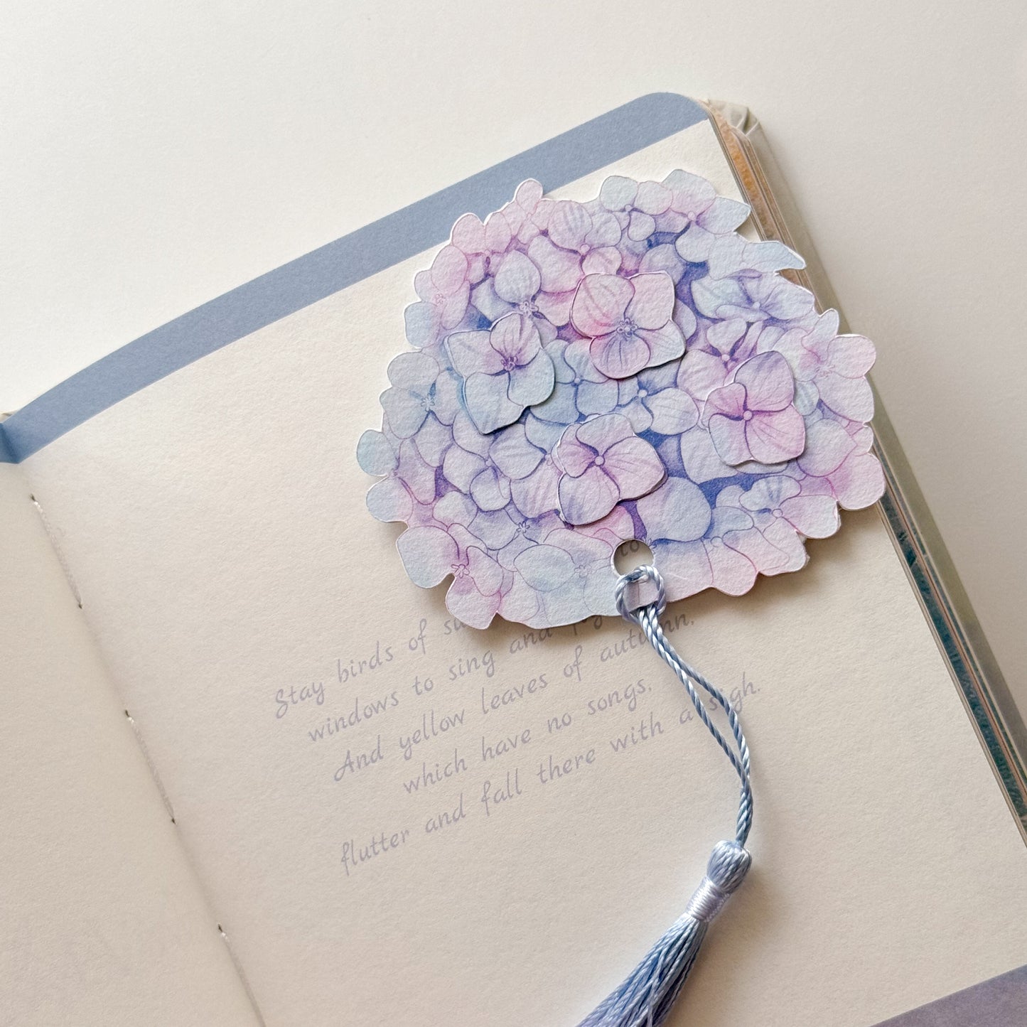 Hydrangea Flower Bookmark No.04