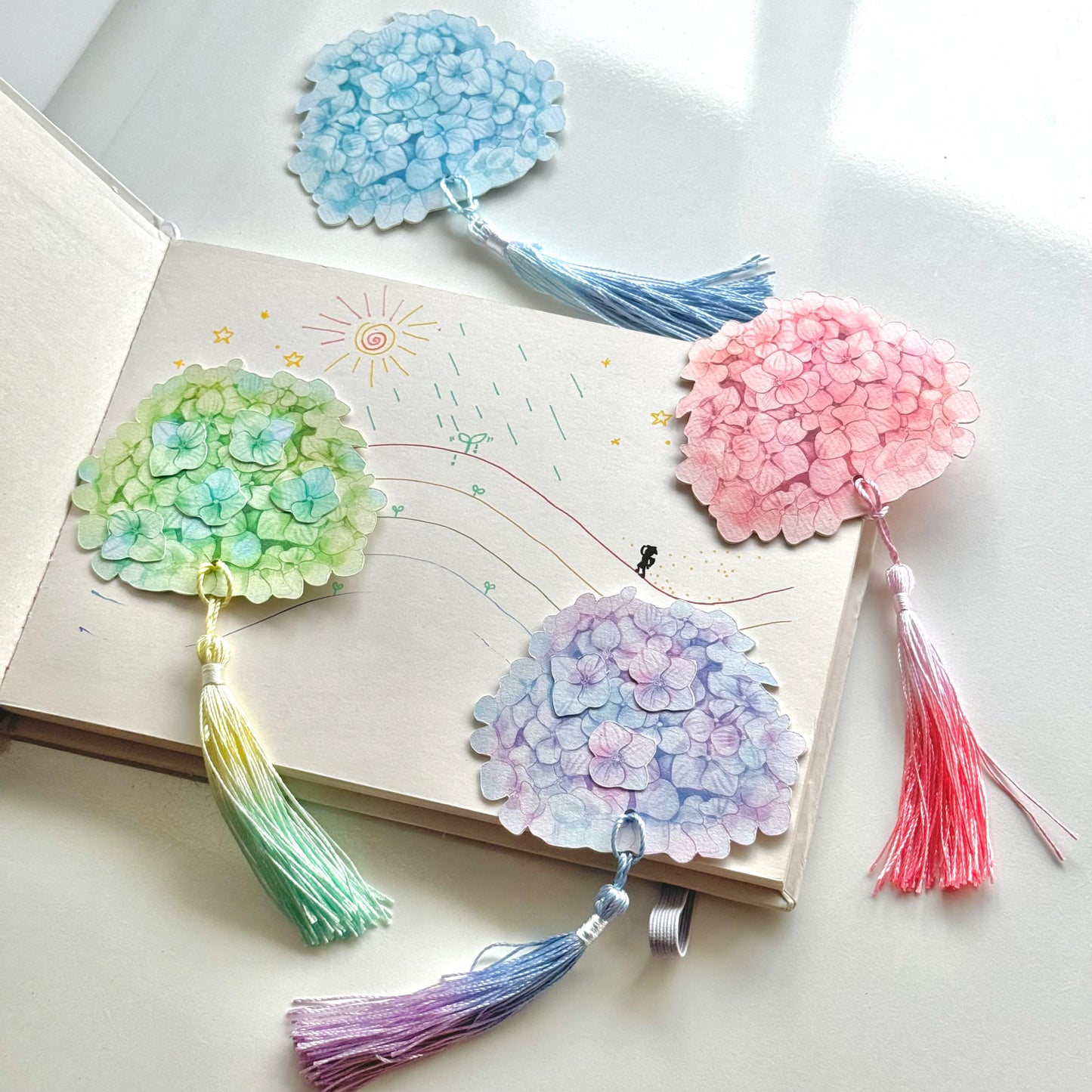 Hydrangea Garden Bookmark Set – Collection of 4