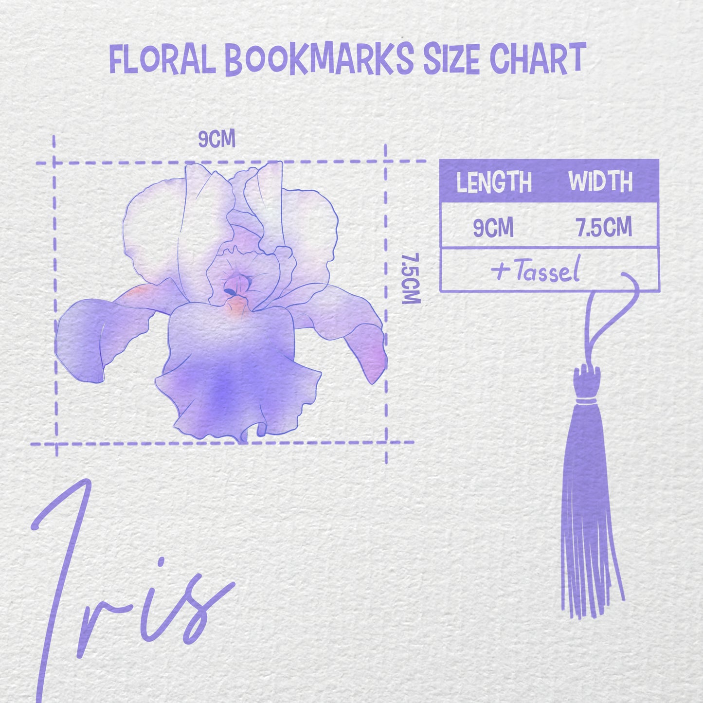 Iris Flower Bookmark No.02