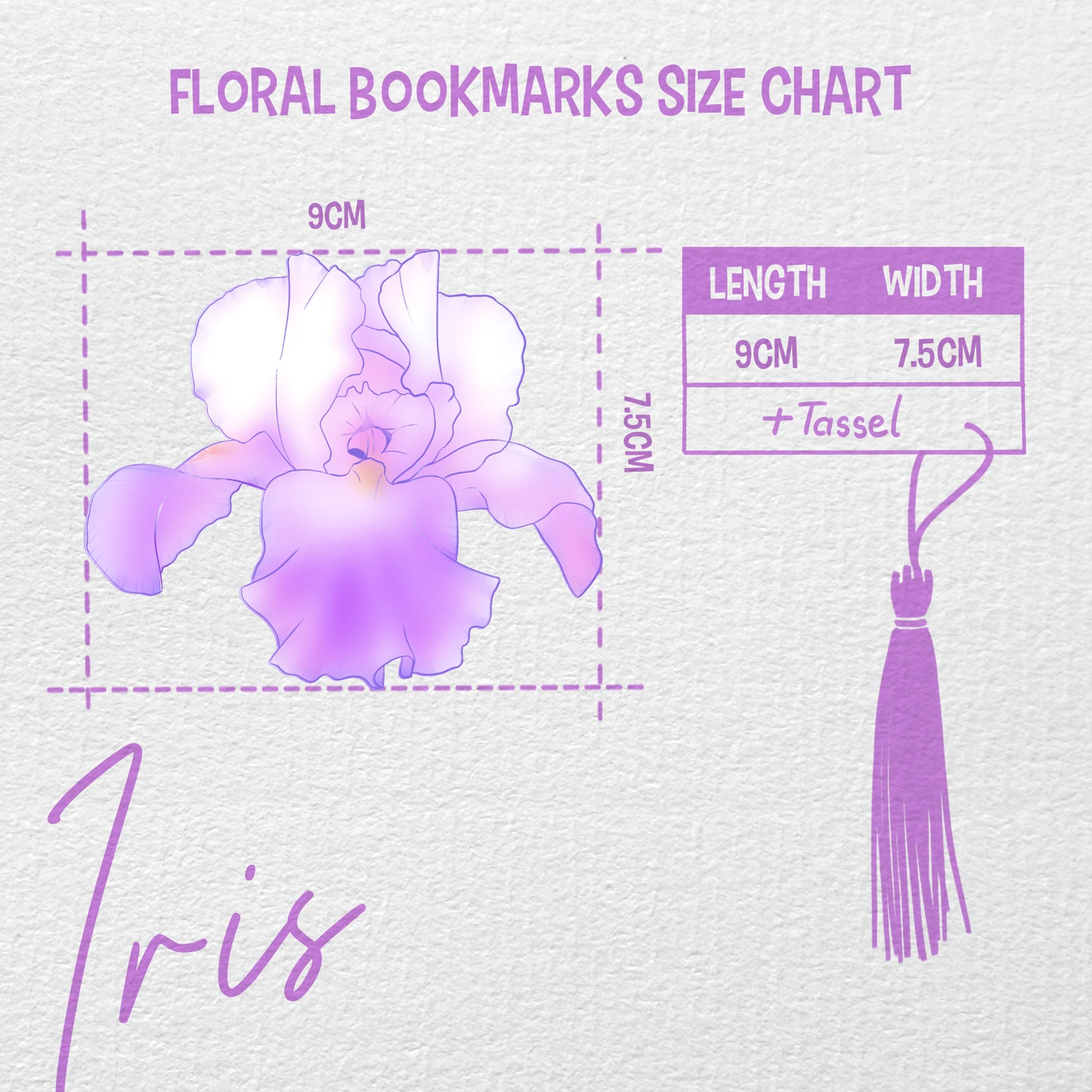 Iris Flower Bookmark No.03