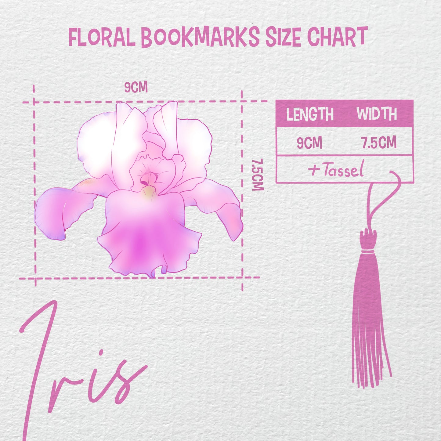 Iris Flower Bookmark No.04