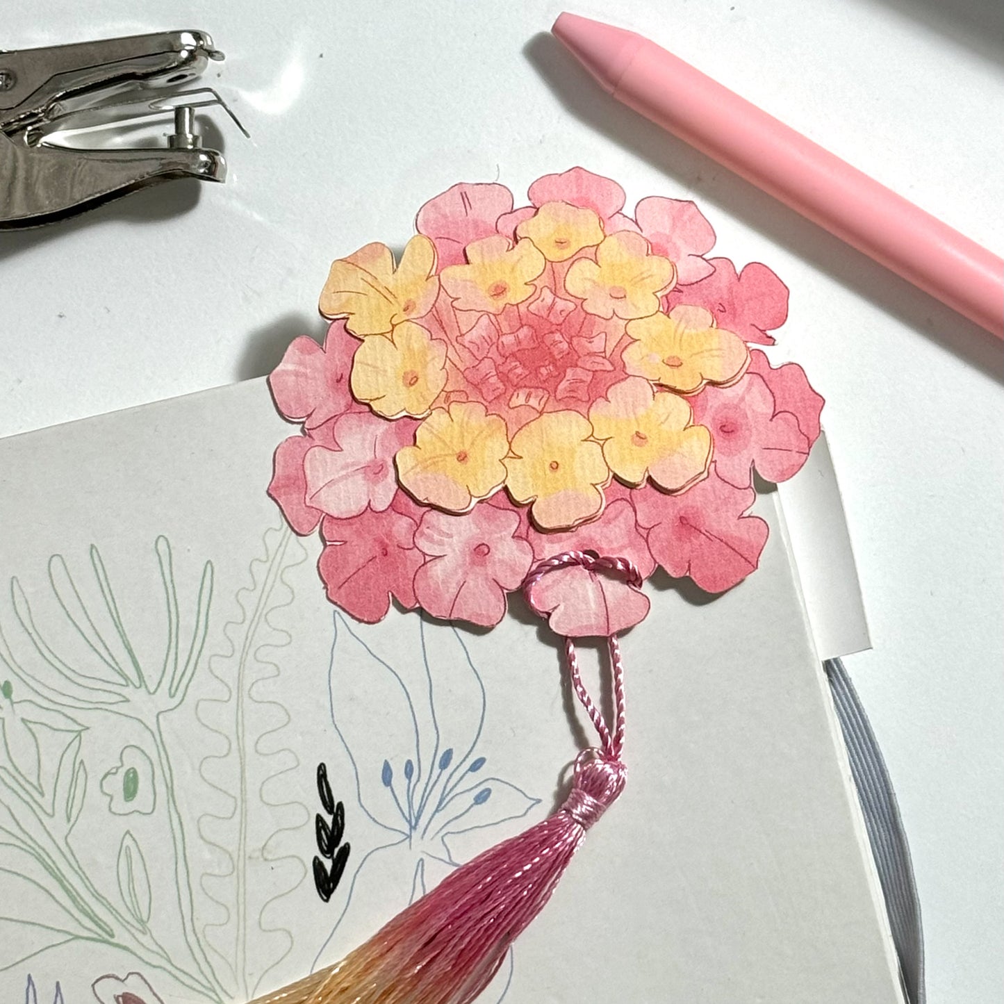 Lantana Flower Bookmark No.01