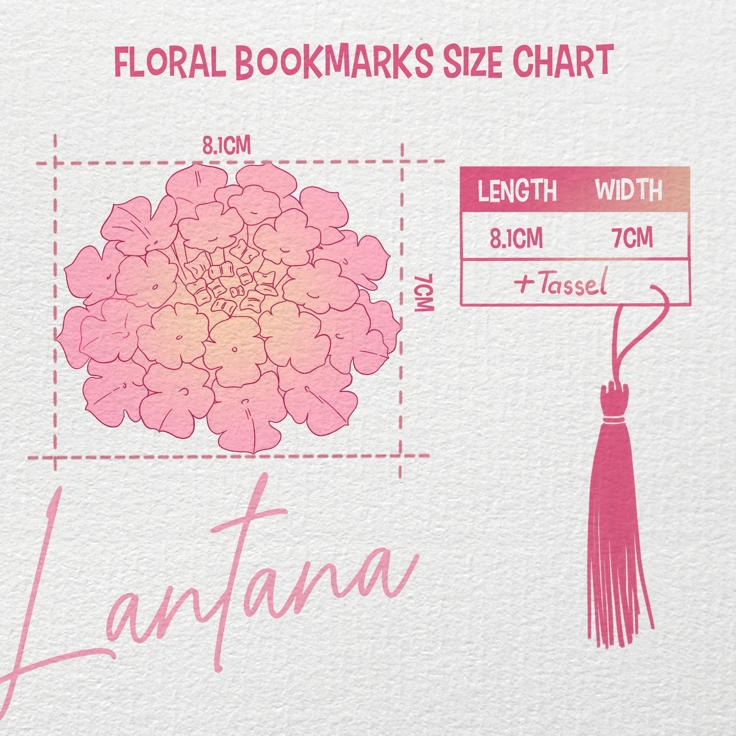 Lantana Flower Bookmark No.01