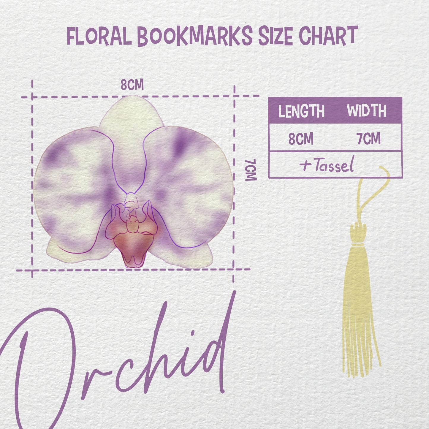 Orchid Flower Bookmark No.02