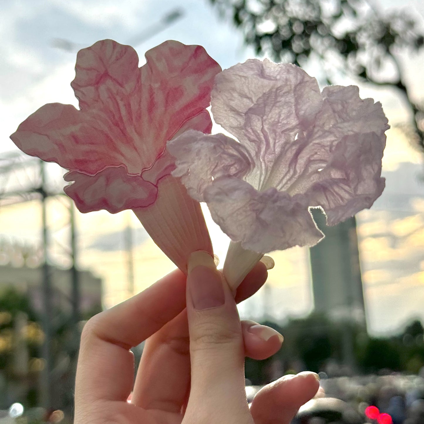 Pink Trumpet Flower Bookmark No.01